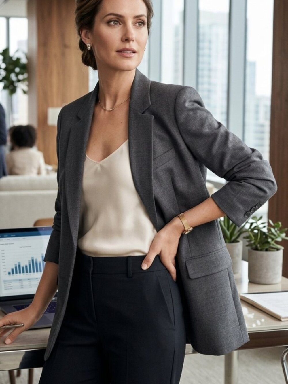 Michael Kors Wool Gray Boyfriend Jacket Size 8